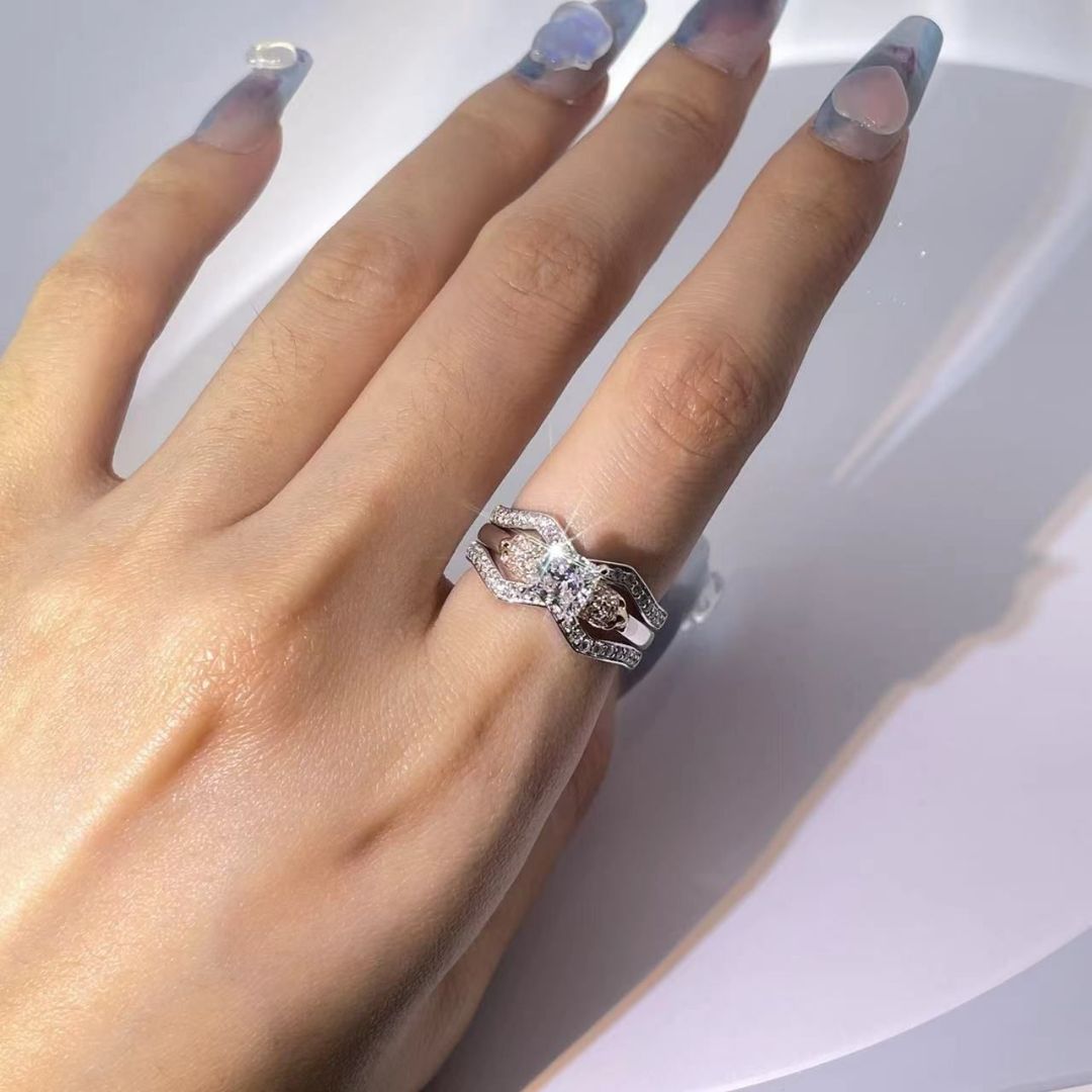 14K Gold Skull Wedding Set