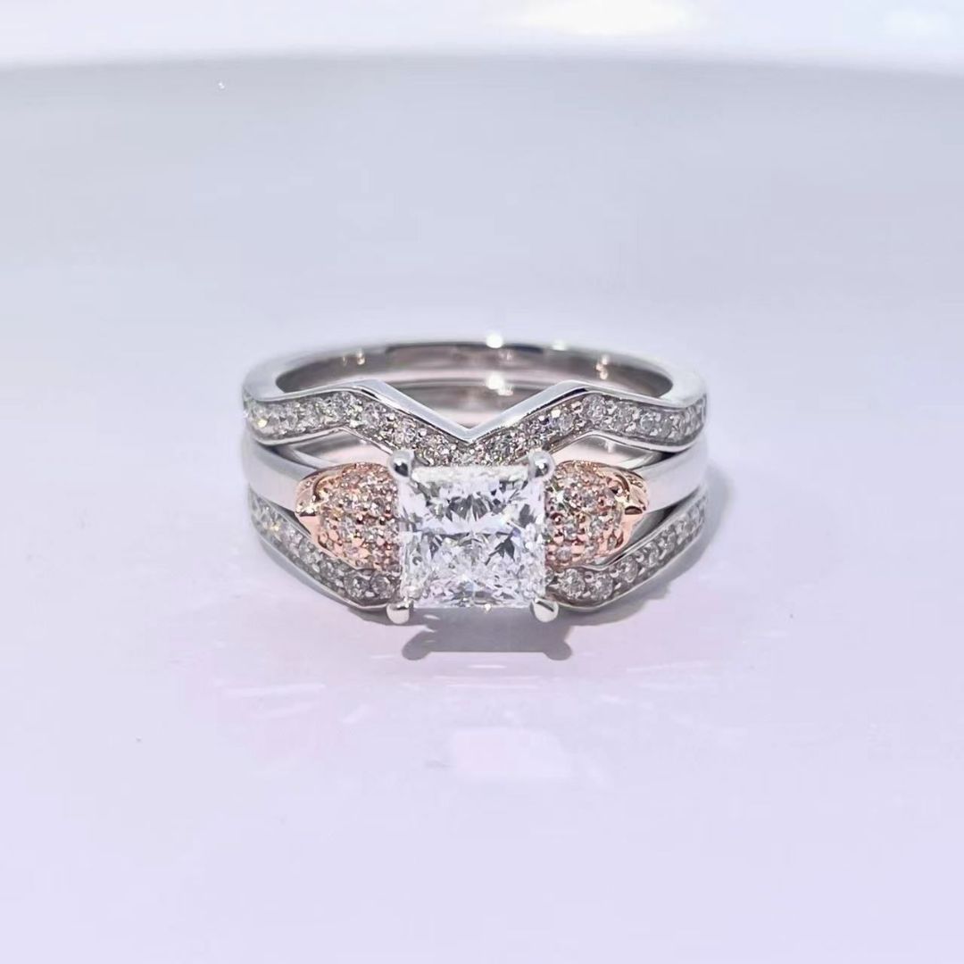 14K Gold Skull Wedding Set
