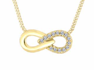 10K White Gold Diamond Infinity Necklace