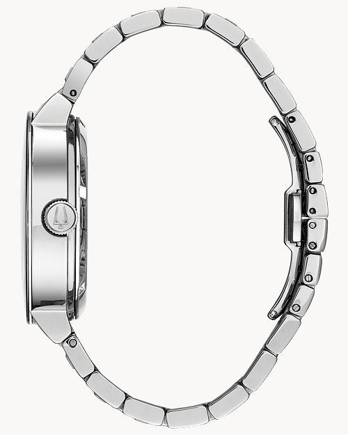 Bulova Stainless Steel Exposed Mechanism with Navy Dial