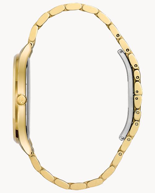 Bulova Gold Tone Diamond Accent Watch