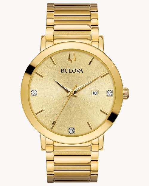 Bulova Gold Tone Diamond Accent Watch