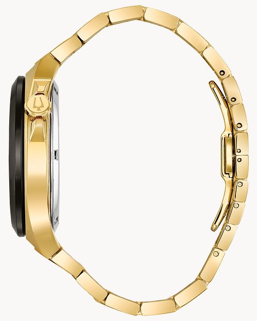 Bulova Gold Tone Exposed Mechanism Watch