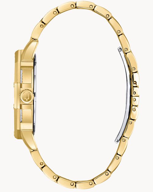 Bulova Gold Tone Crystal Multiple Dial Watch
