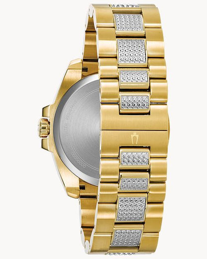 Bulova Octava Crystal Accent Gold-Tone with Blue Dial