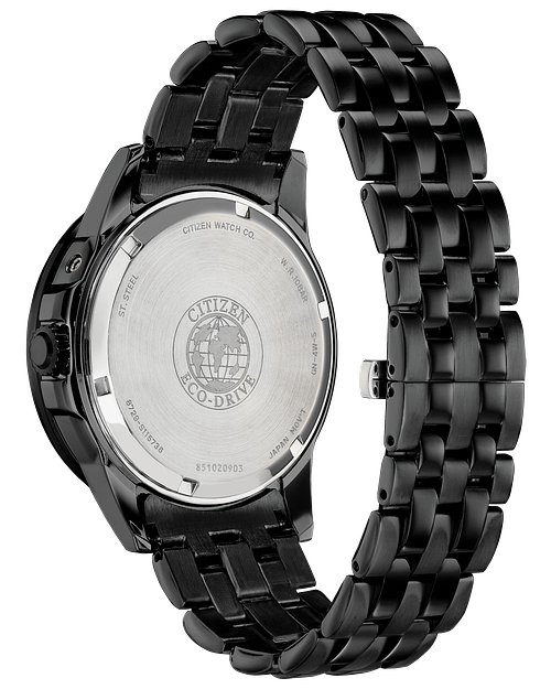 Citizen Eco Drive Black Calendrier Stainless Steel Watch