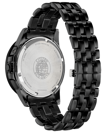 Citizen Eco Drive Black Calendrier Stainless Steel Watch