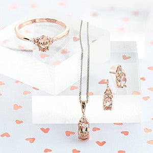 10K Rose Gold Diamond & Morganite Studs