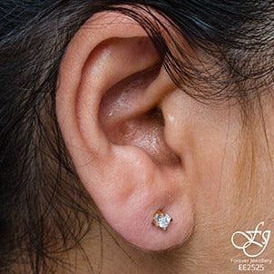 10K Yellow Gold Diamond Stud Earrings