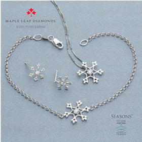 14K White Gold Snowflake Earrings