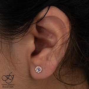 10K Rose Gold Amethyst Earrings