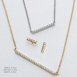 10K Yellow Gold Diamond Bar Necklace