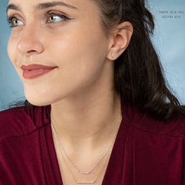 10K Yellow Gold Diamond Bar Necklace