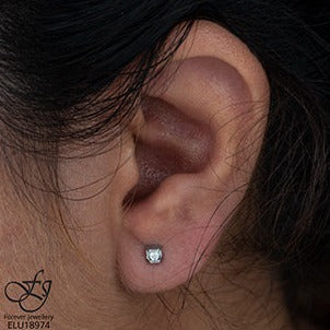 10K Gold Tension Set Diamond Earrings