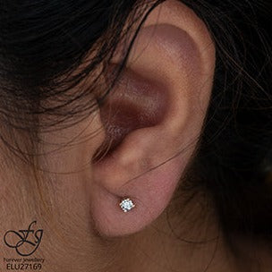 10K Yellow Gold Solitaire Diamond Earrings