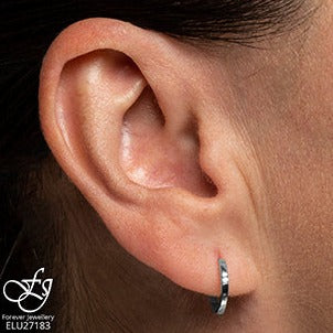 10K Gold & Diamond Hoop Earrings