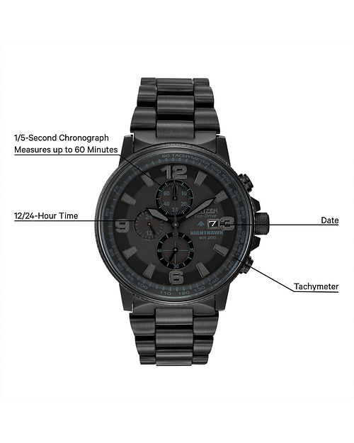 Citizen Eco Drive Nighthawk Full Black Watch