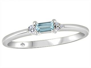 10K White Gold Aquamarine Ring