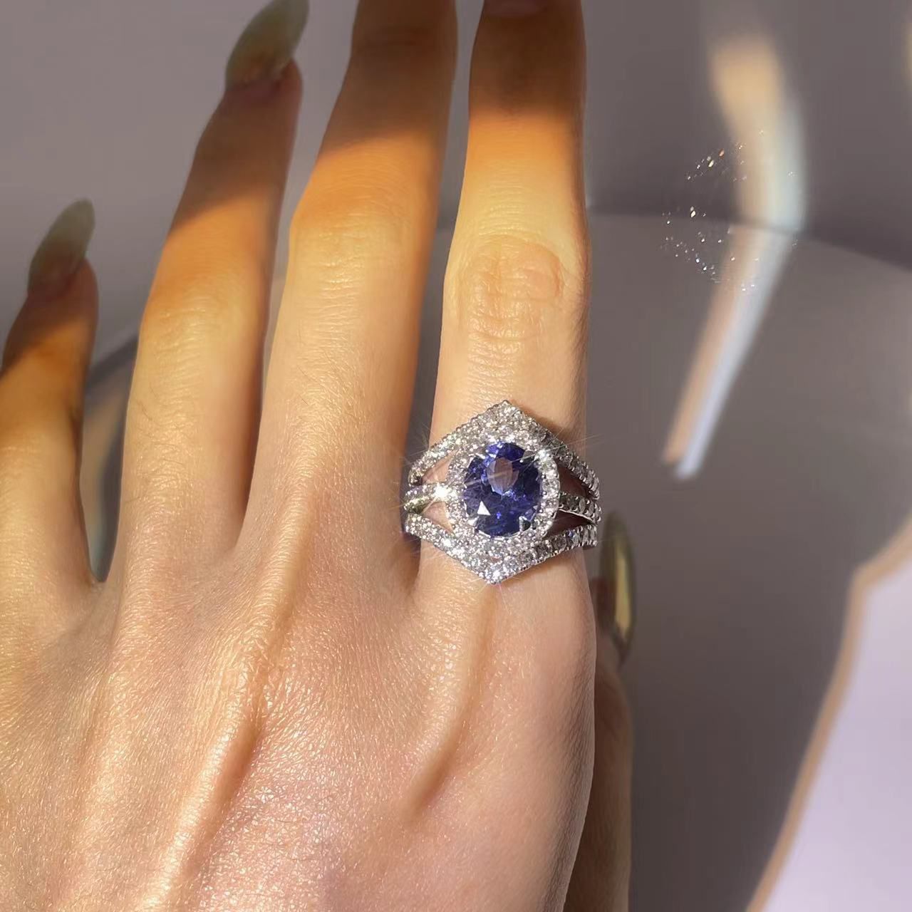 Tanzanite Diamond Wedding Set
