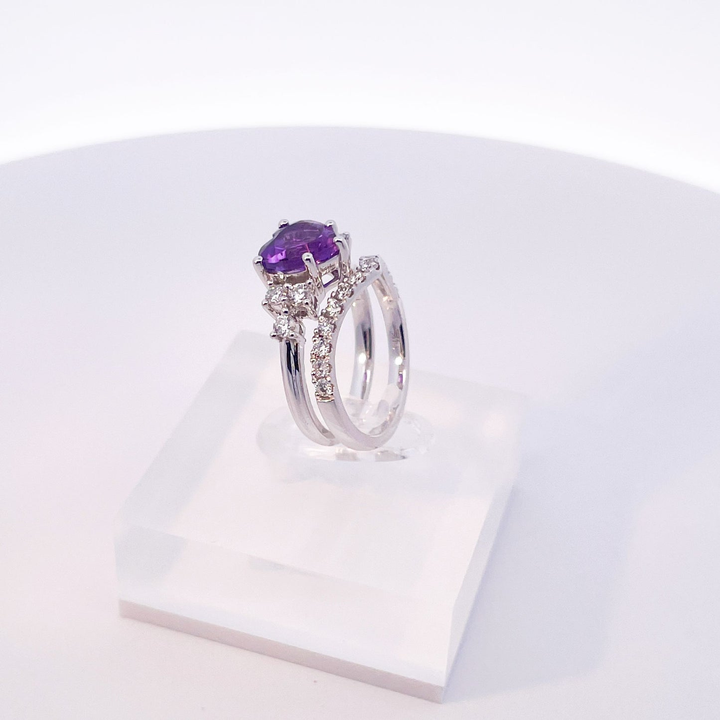 Amethyst Heart Wedding Set