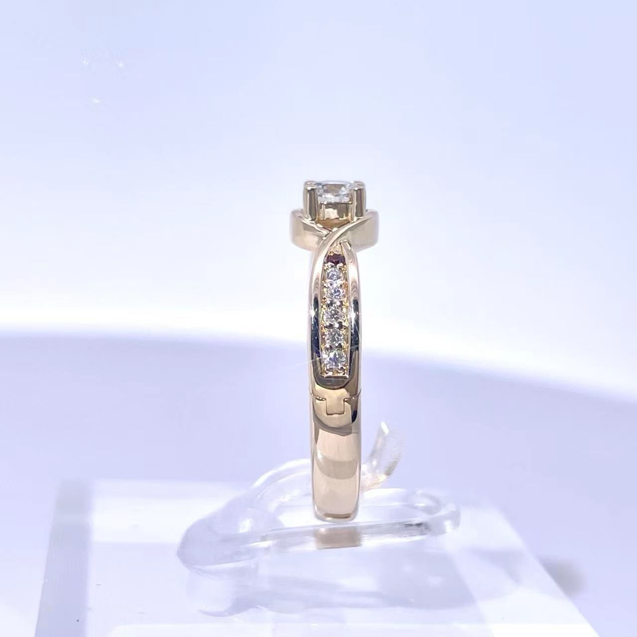 Yellow Gold Diamond & Garnet Engagement Ring