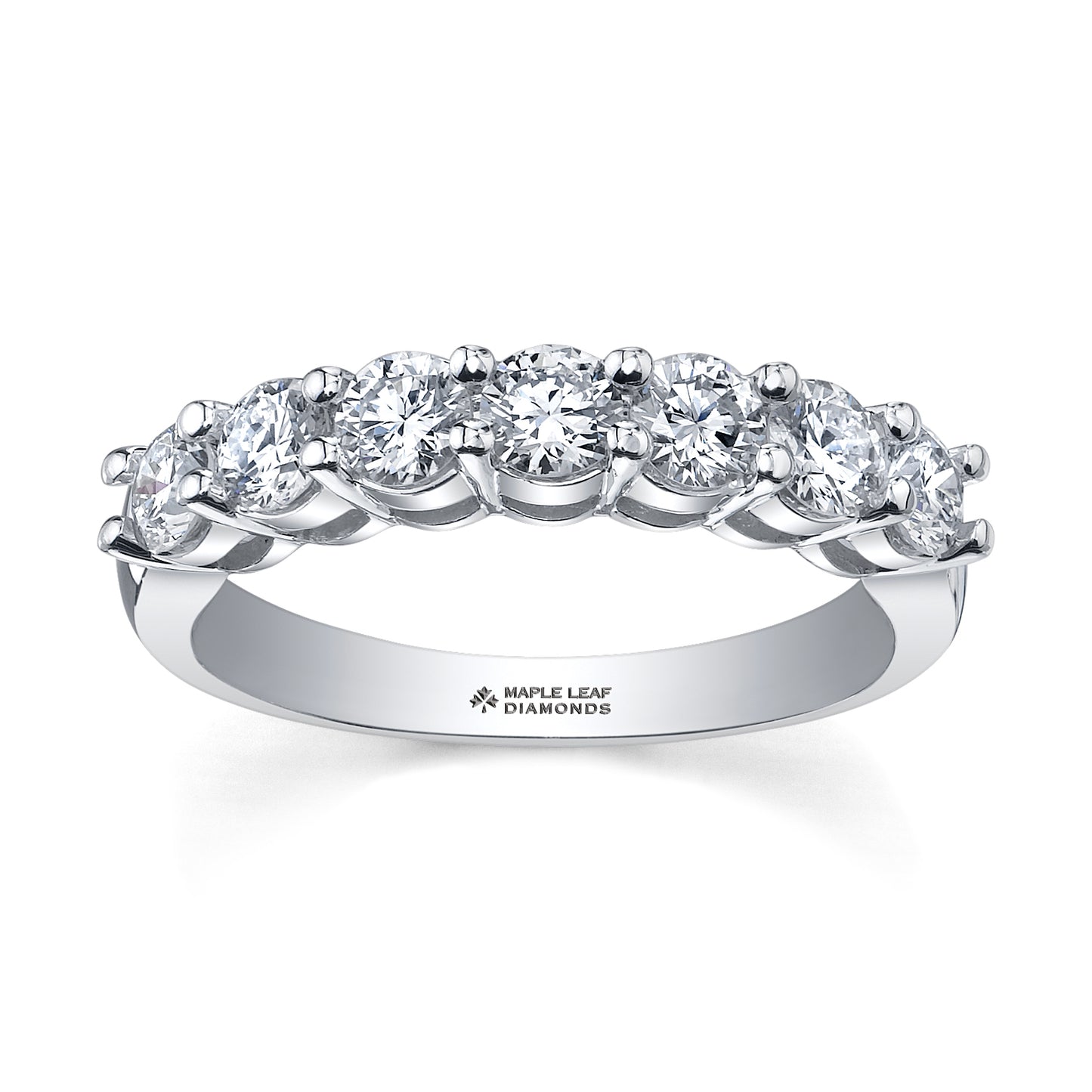 18K White Gold Palladium Claw Set Diamond Band