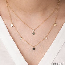 10K Yellow Gold Disc Necklace