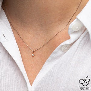 10K Rose Gold Tension Set Diamond Necklace