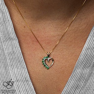 10K Yellow Gold Diamond Gem Necklace