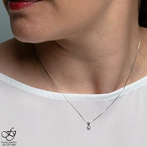 10K Gold Illusion-Set Solitaire Diamond Necklace