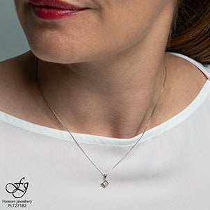 10K White Gold Diamond Necklace