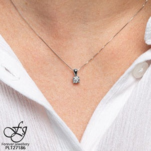 10K White Gold Diamond Necklace