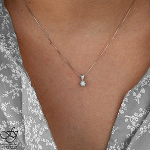 10K White Gold Diamond Necklace
