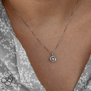 10K White Gold Diamond Pulse Necklace