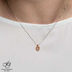 10K Rose Gold Diamond Heart Necklace