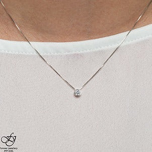 10K White Gold Diamond Necklace