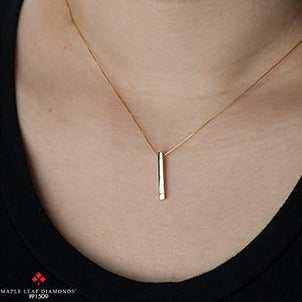 10K Yellow Gold Princess Cut Diamond Necklace