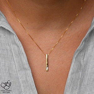 10K Yellow Gold Princess Cut Diamond Necklace