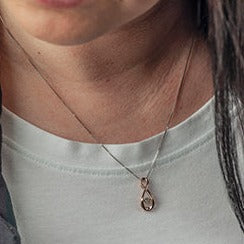 10K Gold Diamond Infinity Pulse Necklace