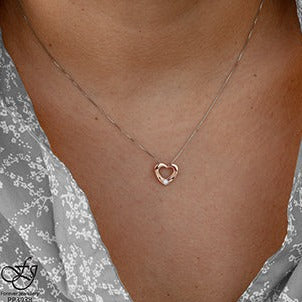 10K Rose Gold Diamond Heart Necklace
