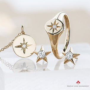 10K Yellow Gold Star Disc Necklace