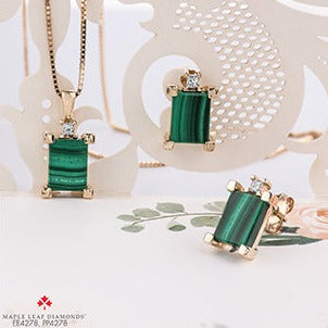 10K Yellow Gold Malachite Pendant