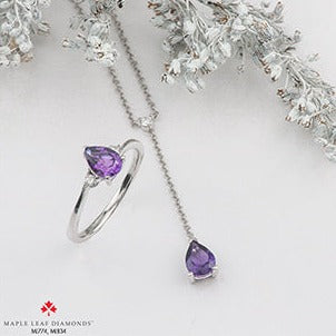 10K White Gold Amethyst Pendant
