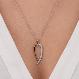 10K Yellow Gold Diamond Drop Necklace