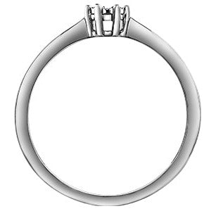 10K White Gold Solitaire Illusion Set Diamond Ring