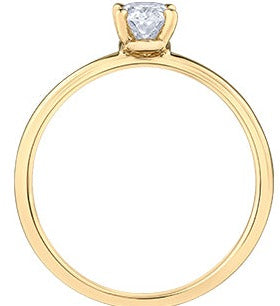 18K Yellow Gold Oval Diamond Ring