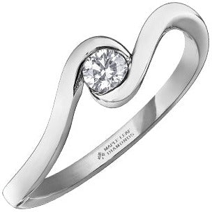 14K White Gold Tides of Love Diamond Ring