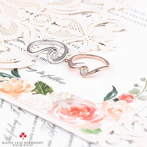 14K White Gold Tides of Love Diamond Ring