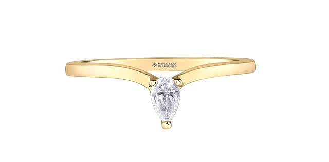 14K Yellow Gold Pear Shaped Diamond Band