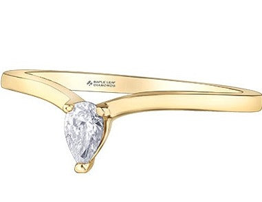 14K Yellow Gold Pear Shaped Diamond Band